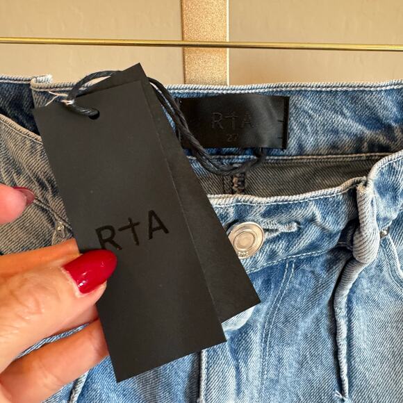 RtA Mano High Waisted Tuck Shorts Pink Size 27 NWT Vintage Westcoast - Picture 5 of 9